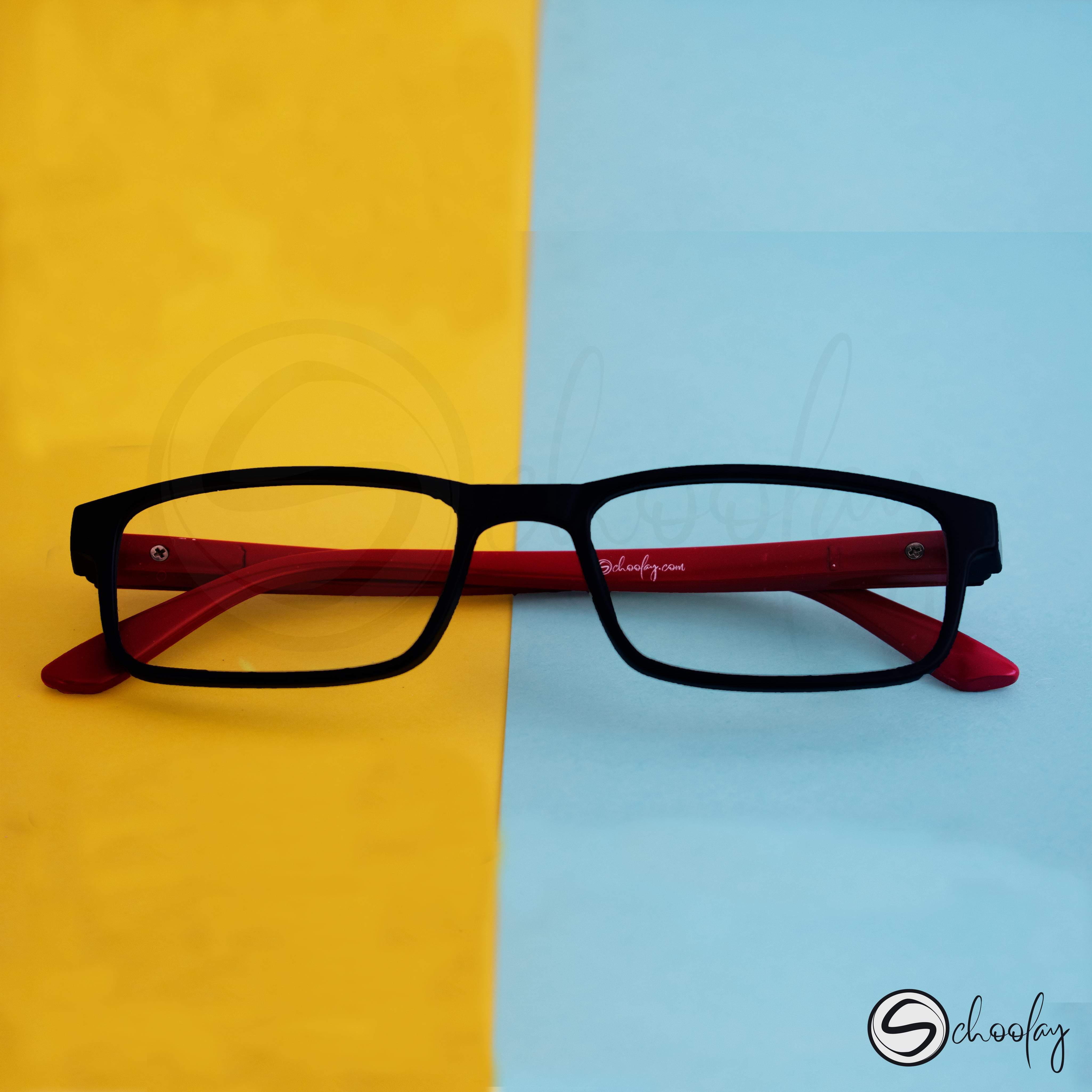 2-12 Years Online Class Eye Protection Wine Red Rectangular Specs