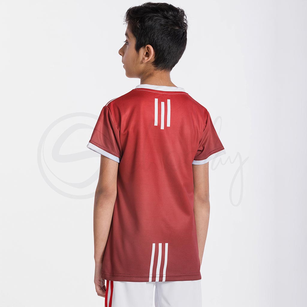 Activate All Day Wear Red And White Tee