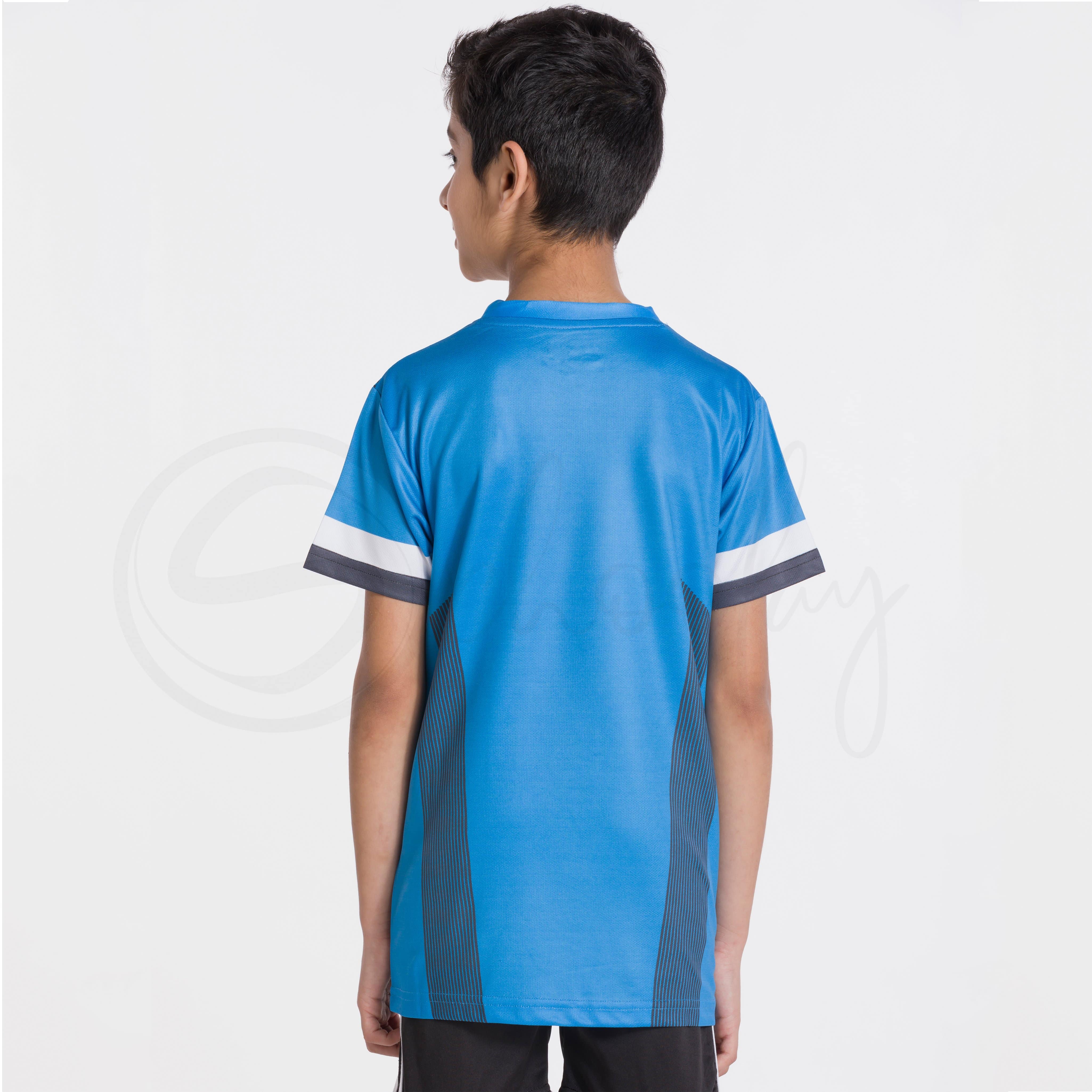 Activate All Day Wear Blue with Black Stripes Tee