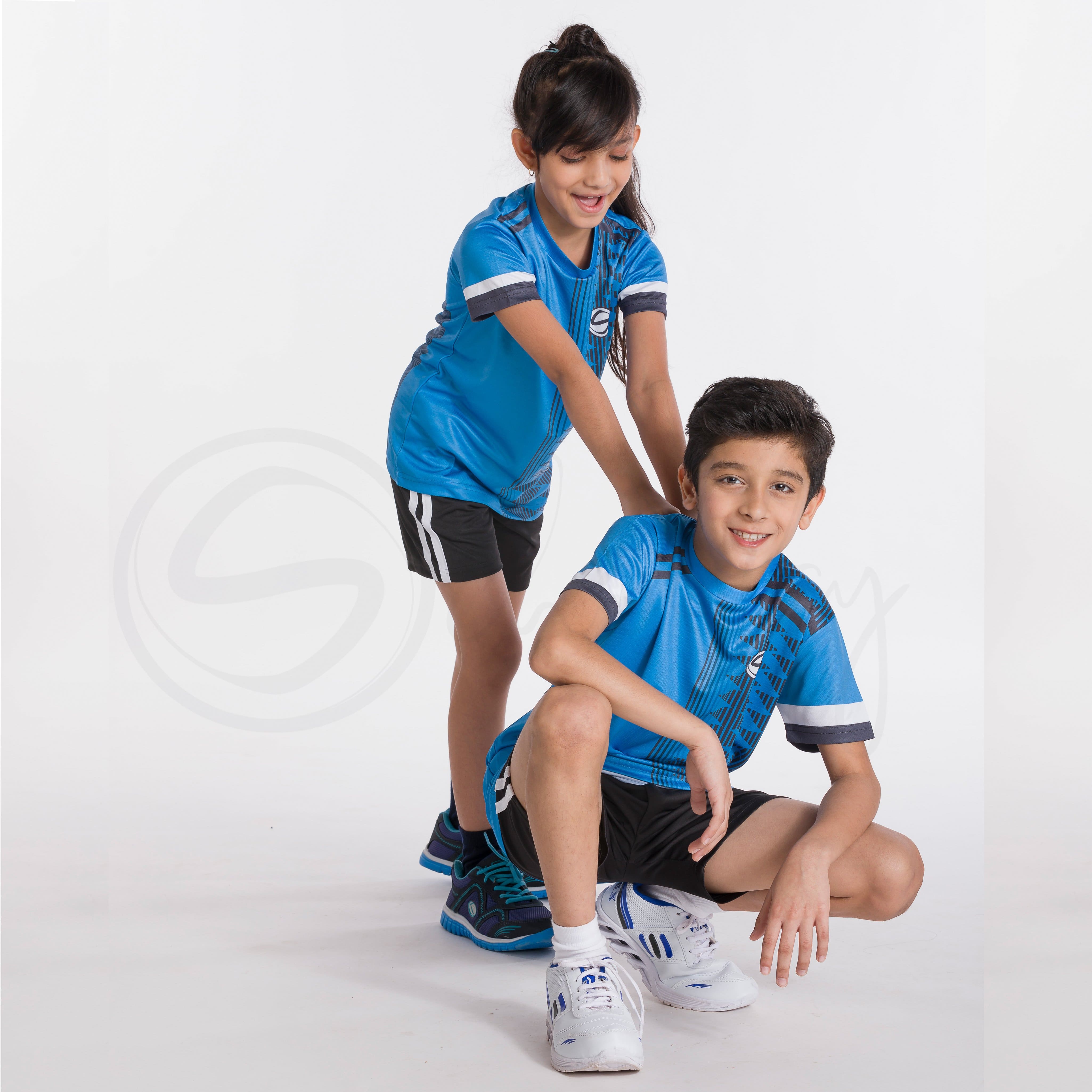 Activate All Day Wear Blue with Black Stripes Tee