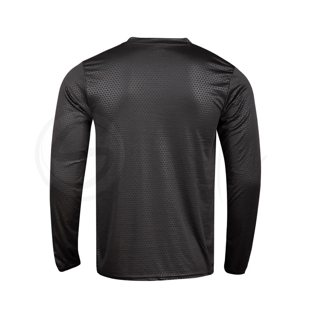 Full Sleeves Hexagon Embossed Tees Black