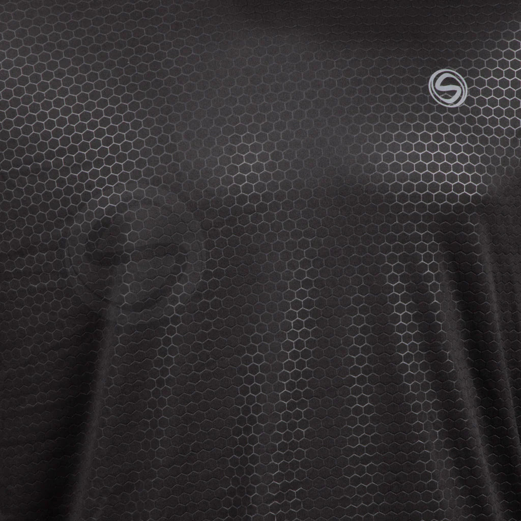 Full Sleeves Hexagon Embossed Tees Black