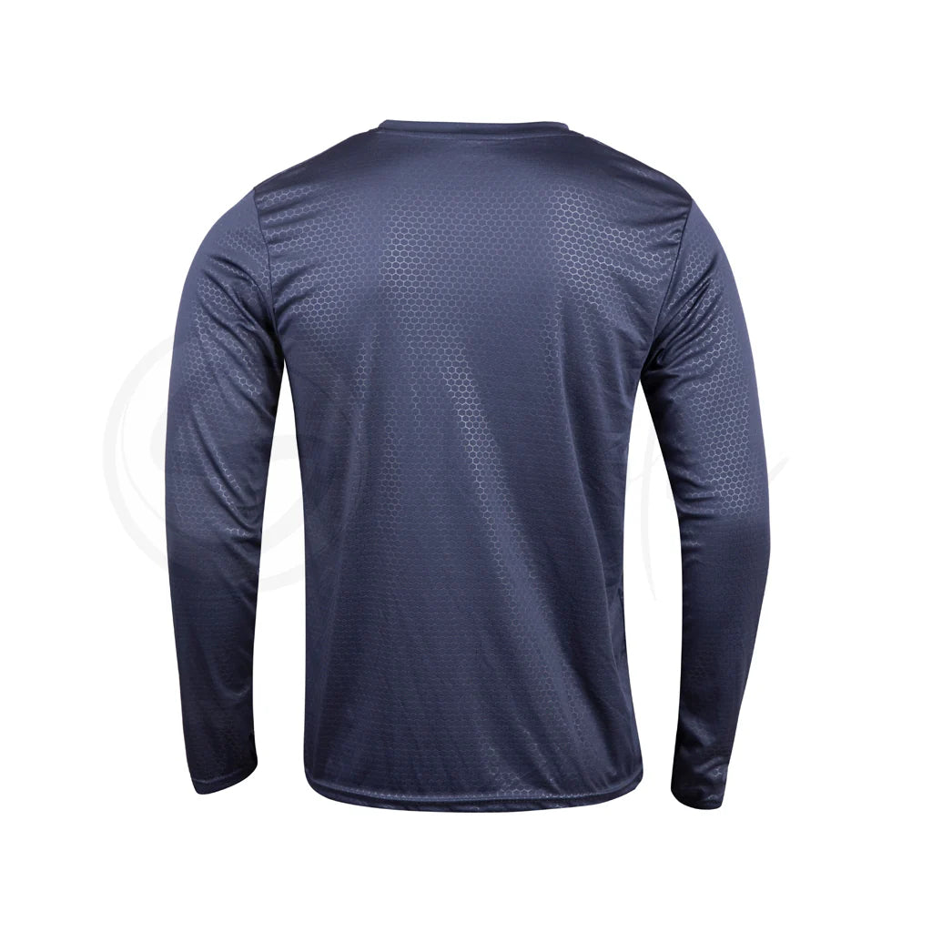 Full Sleeves Hexagon Embossed Tees Navy