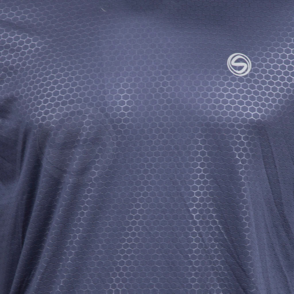 Full Sleeves Hexagon Embossed Tees Navy