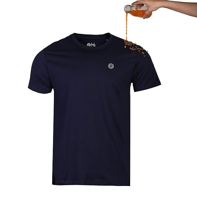 Stain Repeller Solid Navy Blue Tee