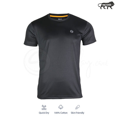 All Day Wear Hexagon Embossed Pack of 3 Tees Black Navy and Teal