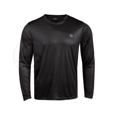 Full Sleeves Hexagon Embossed Tees Black