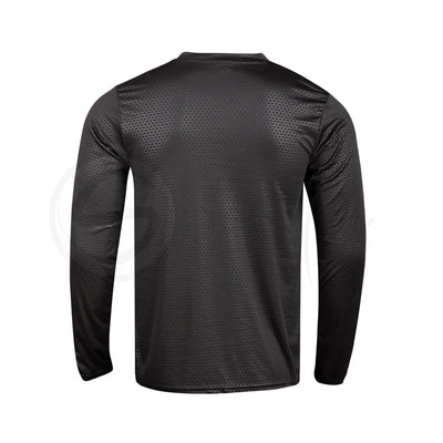 Full Sleeves Hexagon Embossed Tees Black