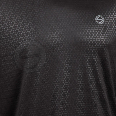 Full Sleeves Hexagon Embossed Tees Black