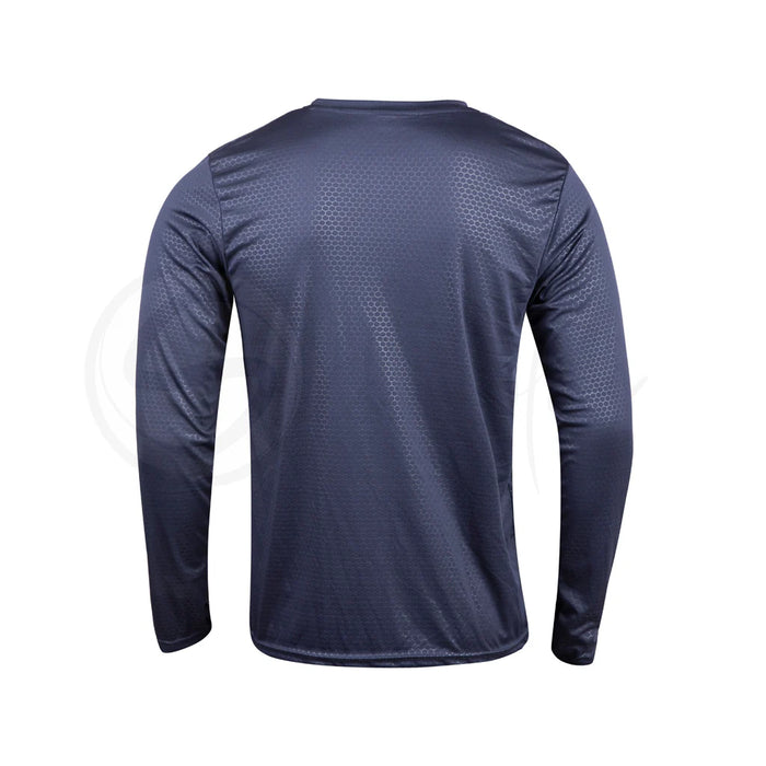 Full Sleeves Hexagon Embossed Tees Navy