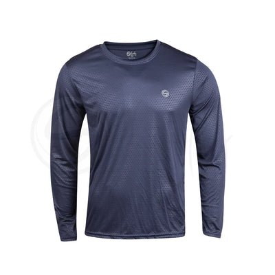 Full Sleeves Hexagon Embossed Tees Navy