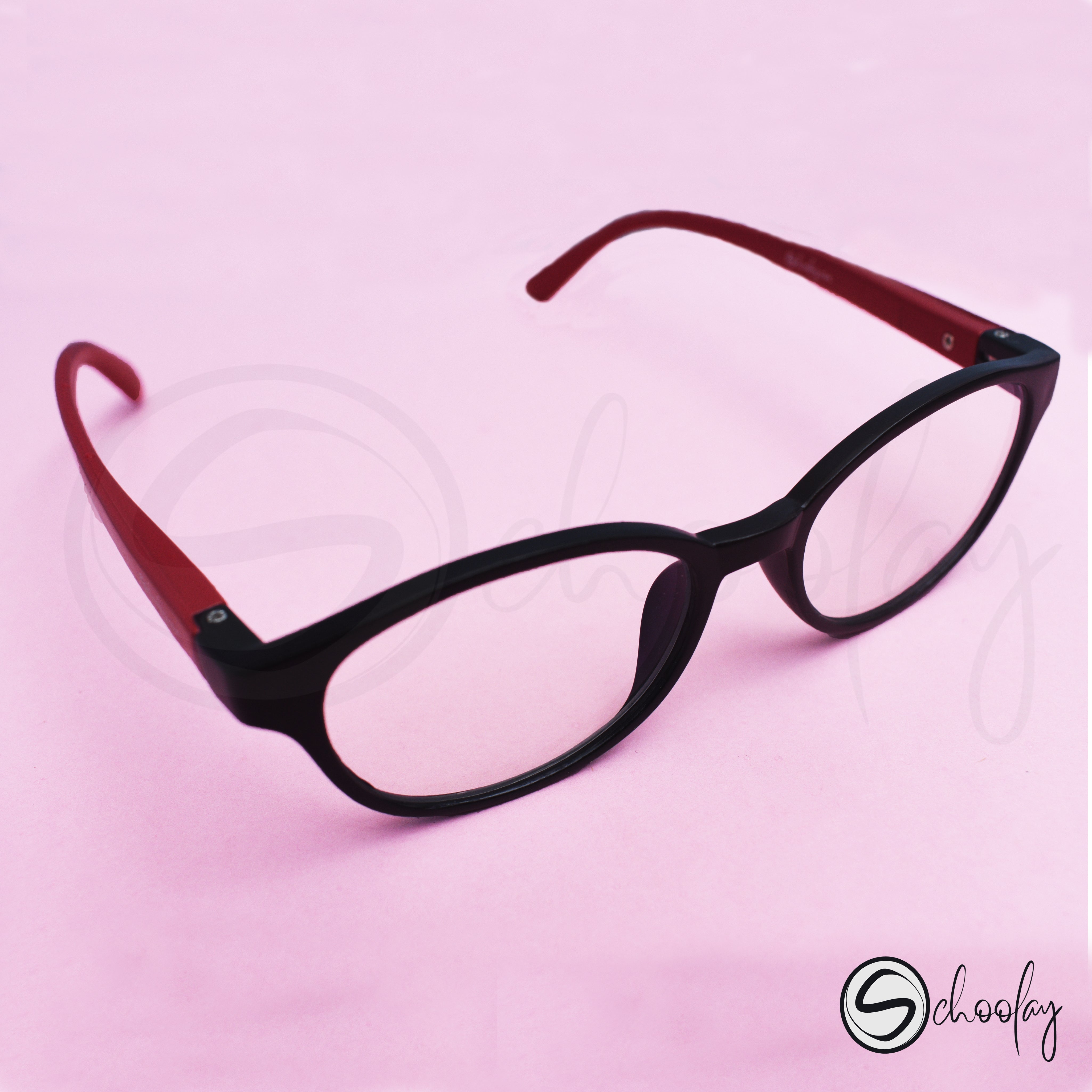 2-12 Years Online Class Eye Protection - Wine Red Oval Specs