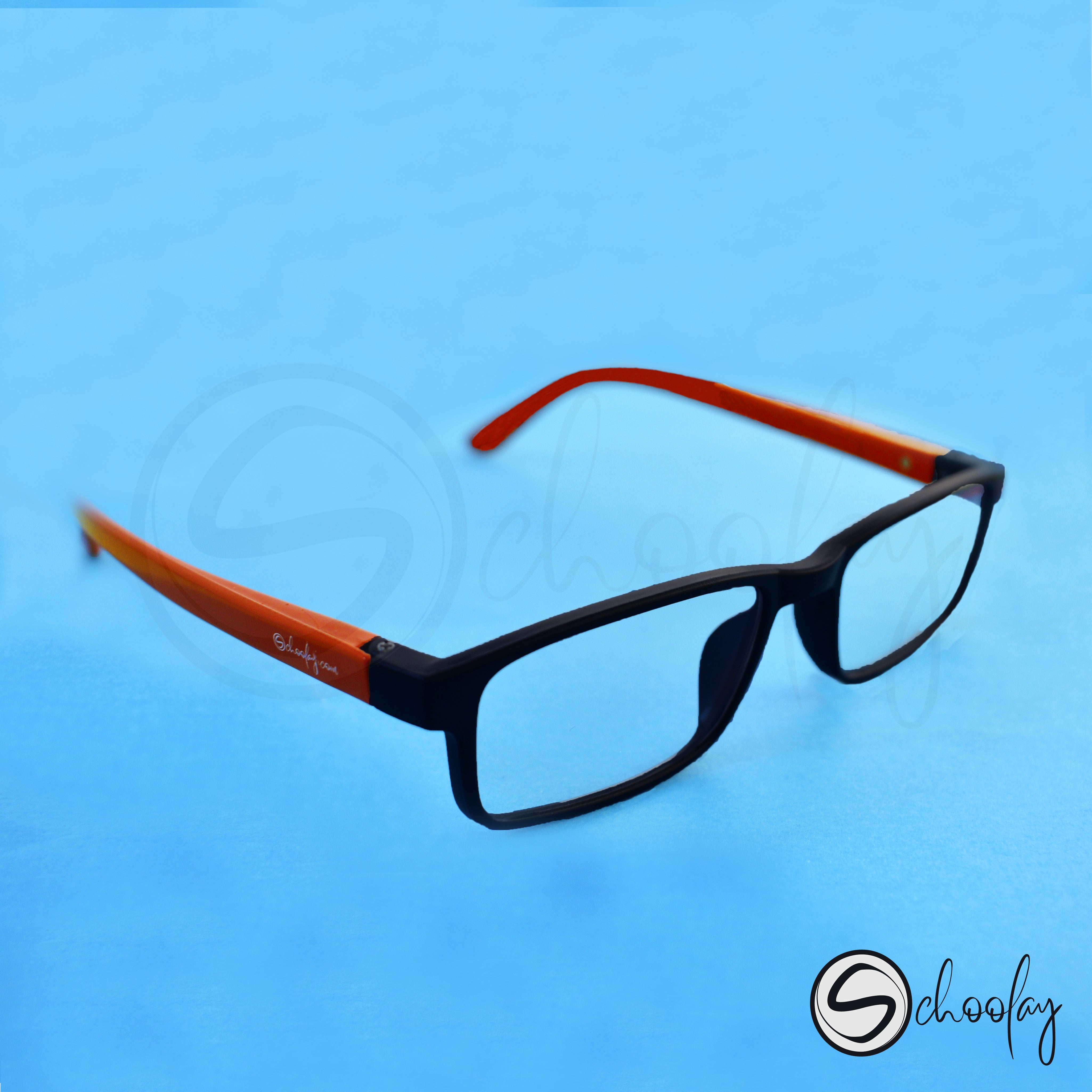 2-12 Years Online Class Eye Protection - Amber Orange Rectangular Specs