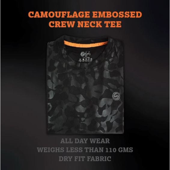 All Day Wear Camo Versatile Black Tee