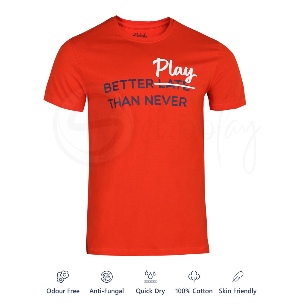Play-it Stain Repellent Tee Shirt- Burnt Orange
