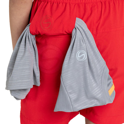 Multipurpose Utility Shorts With Attached Sanitizer Holder & T-shirt Holder - Red