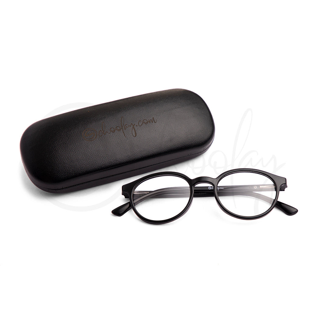 Teens/Adults Eye Protection - Black Oval Teen Spectacles