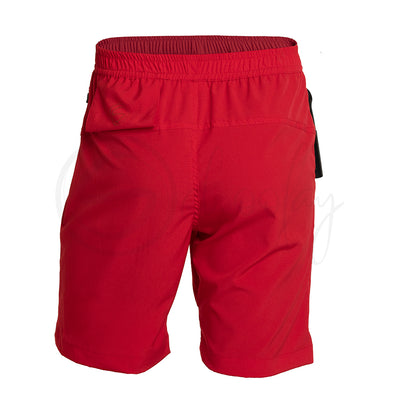 Multipurpose Utility Shorts With Attached Sanitizer Holder & T-shirt Holder - Red